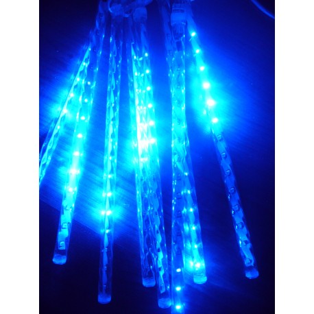 Dekoračné led osvetlenie cencúle padajúci sneh - modré 30cm