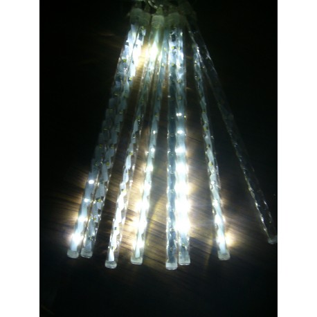Dekoračné led osvetlenie cencúle padajúci sneh- biele 30cm