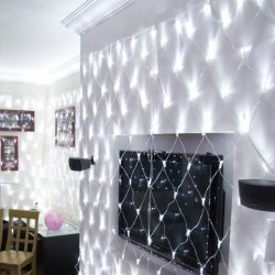Biely LED záves